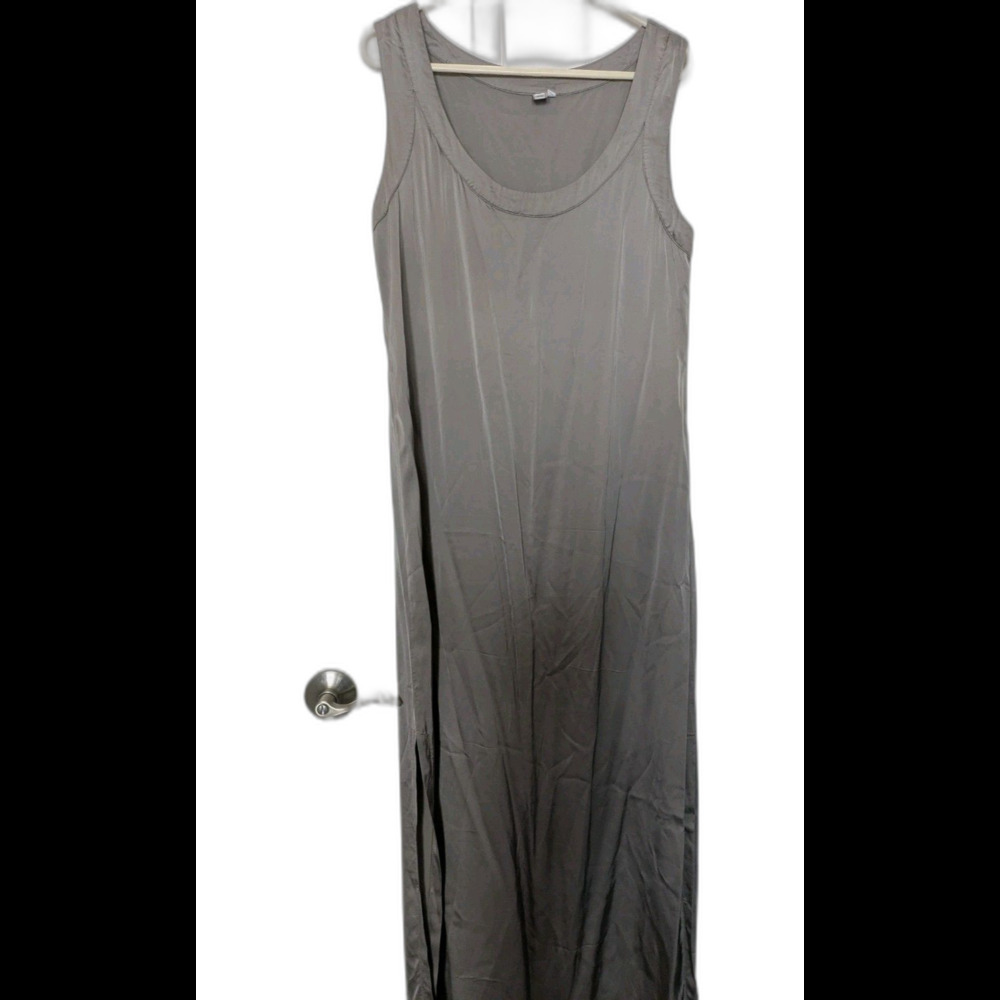 European Culture Italy Gray Maxi David Pepicelli Viscose Silk Feel Lagenlook. L.